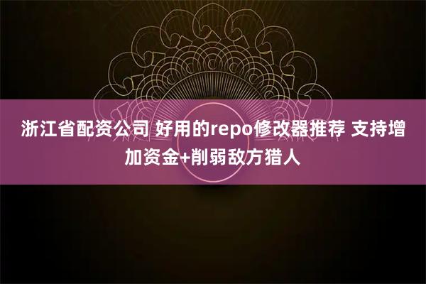 浙江省配资公司 好用的repo修改器推荐 支持增加资金+削弱敌方猎人
